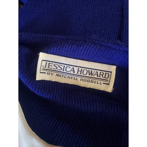 80s Blue Knit Skirt Set - Picture 4 of 4